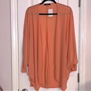 Rae Mode Let’s Start Now Dusty Peach Cardigan polyester & linen, size Large NWT
